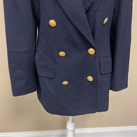 Lord & Taylor navy double breasted wool blazer Sz 6 - Picture 2 of 8